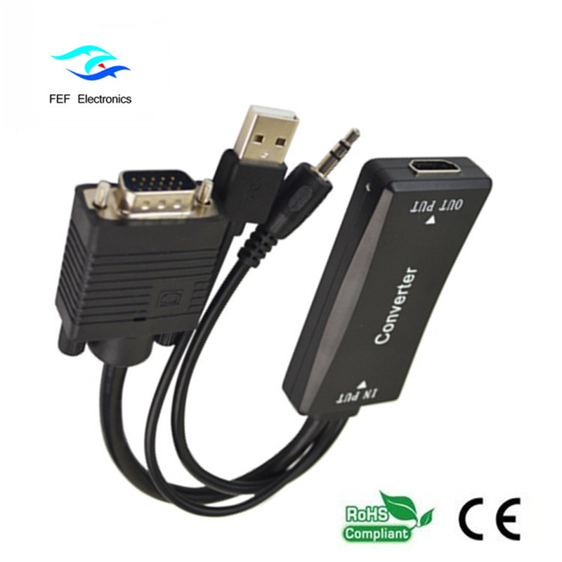 VGA ชายกับหญิง HDMI + เสียง + แหล่งจ่ายไฟ USB รหัส: FEF-HIC-011