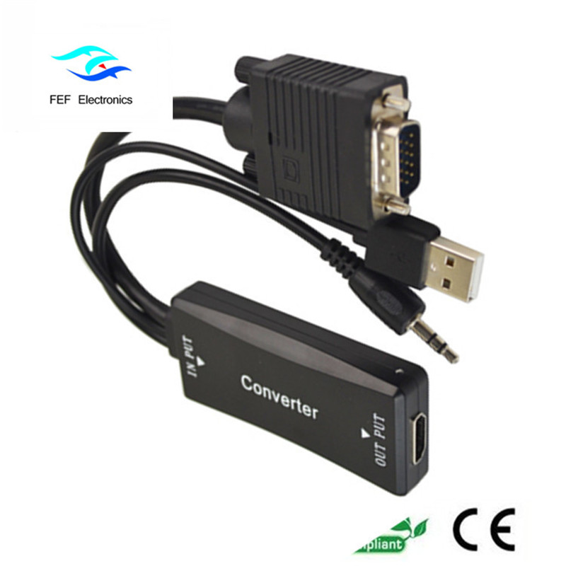 VGA ชายกับหญิง HDMI + เสียง + แหล่งจ่ายไฟ USB รหัส: FEF-HIC-011