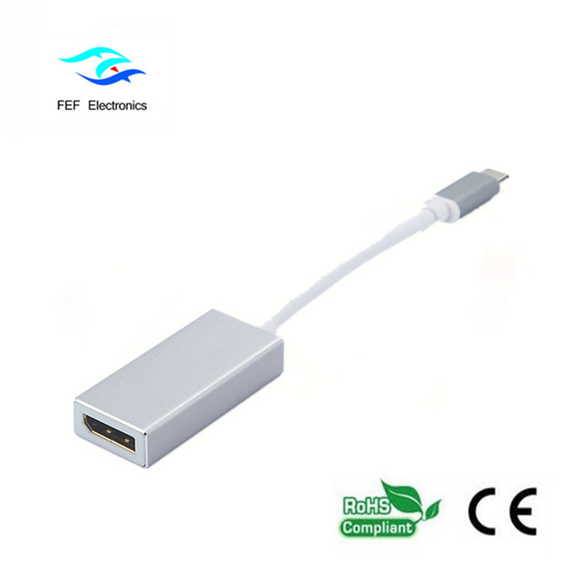 USB TYPE-C เป็น Displayport ตัวแปลงเพศหญิงตัวเรือนโลหะรหัสสินค้า: FEF-USBIC-004