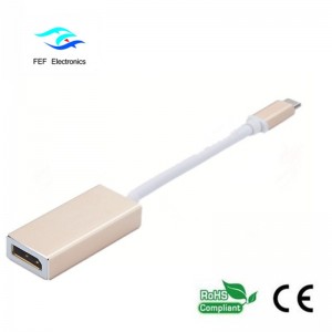 USB TYPE-C เป็น Displayport ตัวแปลงเพศหญิงตัวเรือนโลหะรหัสสินค้า: FEF-USBIC-004