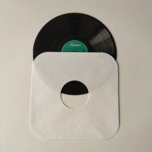 กระดาษโน้ต 12 แผ่นเสียงแขนสีขาว 33 รอบต่อนาทีรอบมุมพร้อมรู