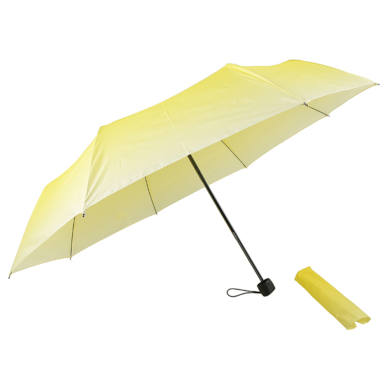ของขวัญพกพาพับเด็กสีเหลืองสีม่วงฝนท่องเที่ยว 3 พับได้ร่ม