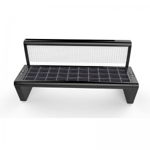 Solar Smart Bench ขาตั้งจักรยานเสริมและหน้าจอ LED ที่ด้านหลัง