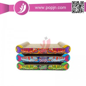 แมวน่ารักคงทนรูปร่างกระดาษแข็งลูกฟูกแมว Scratcher เตียงแมว