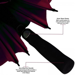 โปรโมชั่น windproof เลเยอร์คู่อัตโนมัติเปิดร่มกอล์ฟที่มีโลโก้แขนไหล่ที่กำหนดเอง