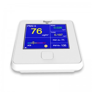 Dienmern DM103 คุณภาพอากาศตรวจจับสำหรับ PM2.5 + HCHO + TVOC + AQI + PM1.0 + PM10