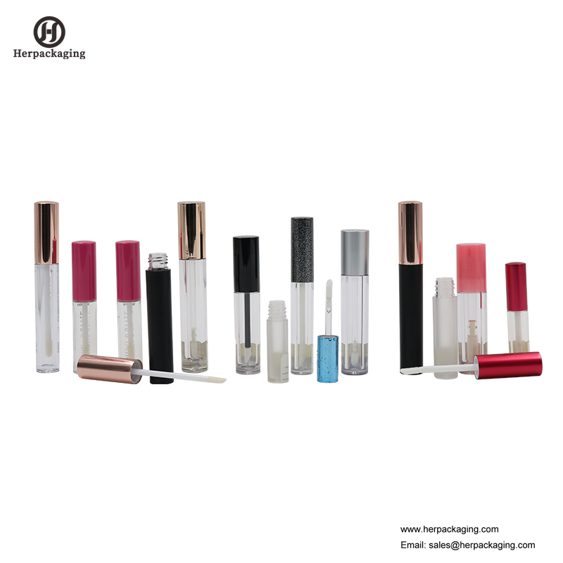 HCL302 หลอดพลาสติกลิปกลอสใสสำหรับผลิตภัณฑ์เครื่องสำอางสี flocked ลิปกลอ applicators