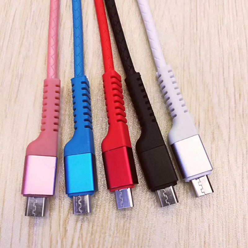 การชาร์จอย่างรวดเร็วสายเคเบิล Round TPE USB สำหรับ micro USB, Type C, การชาร์จและเชื่อมต่อฟ้าผ่า iPhone