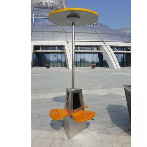 Solar Shelter Steel Bench ที่นั่งชาร์จเสาโฆษณาโทรศัพท์และแท็บเล็ต