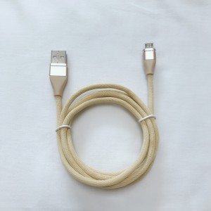 สายเคเบิลข้อมูลแบบถักสีสันชาร์จอย่างรวดเร็วรอบอลูมิเนียมสายเคเบิล USB สำหรับ micro USB, Type C, การชาร์จและเชื่อมต่อฟ้าผ่าของ iPhone