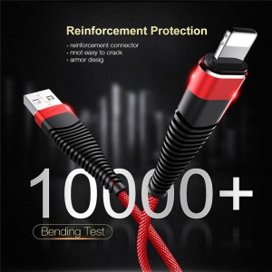 การถักอย่างรวดเร็วการชาร์จที่อยู่อาศัยอลูมิเนียมรอบโค้งงอโค้งงอสายเคเบิลข้อมูล USB ฟรีสำหรับ micro USB, Type C, การชาร์จสายฟ้าของ iPh...