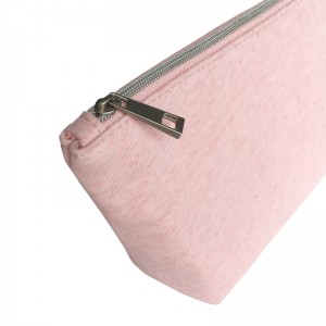 กระเป๋าเครื่องสำอางซิปเส้นใยธรรมชาติขนาดเล็กแบบพกพาที่ทนทาน