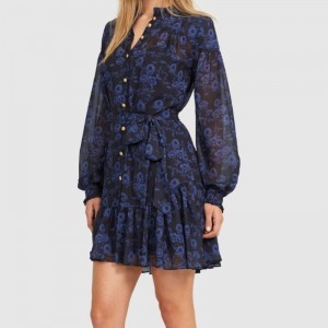 ใหม่มินิเดรสแขนยาวสำหรับผู้หญิง