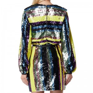 ผลิตภัณฑ์ใหม่สำหรับ V neckline sequin mini mini dress