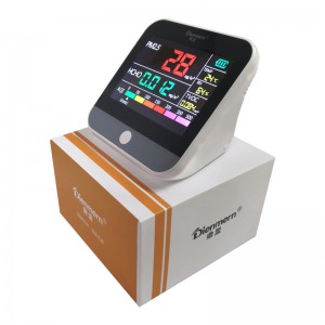 ฟอร์มาลดีไฮด์คุณภาพอากาศทดสอบ PM2.5 แบบพกพาเลเซอร์ TVOC AQI ตรวจจับการตรวจสอบสมาร์ทสำหรับบ้านสำนักงานรถอุณหภูมิความชื้น