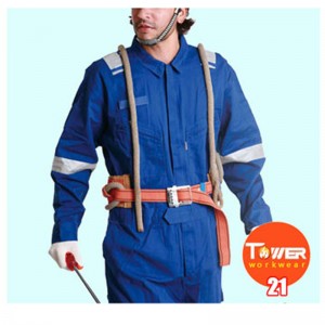 บุรุษ C / N ป้องกันเปลวไฟสารหน่วงไฟ Coveralls หม้อไอน้ำสูท Workwear สำหรับน้ำมันและก๊าซ