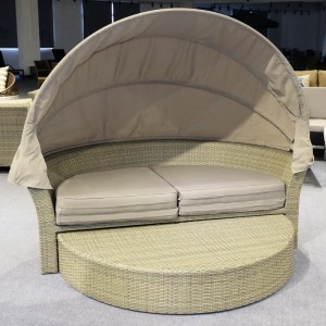 Round Sun Angel Face พับชายหาดแบบพกพากลางแจ้งเตียงอาบแดด