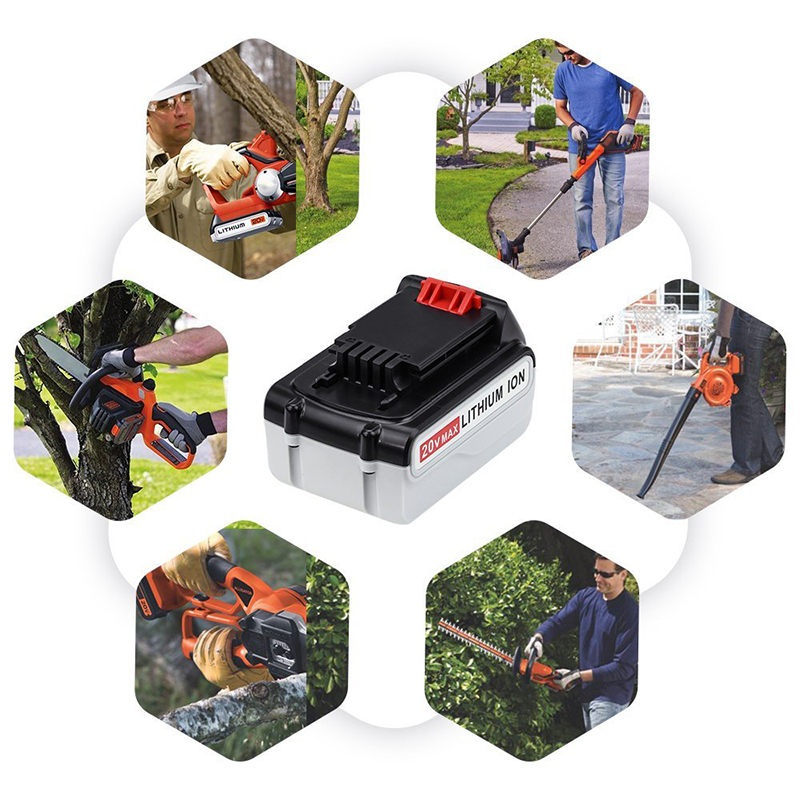 Li-ion 20V 4000mAh เปลี่ยนแบตเตอรี่สำหรับ Black u0026 Decker LB20, LBX20, LBX4020, LB2X4020 เครื่องมือไร้สาย