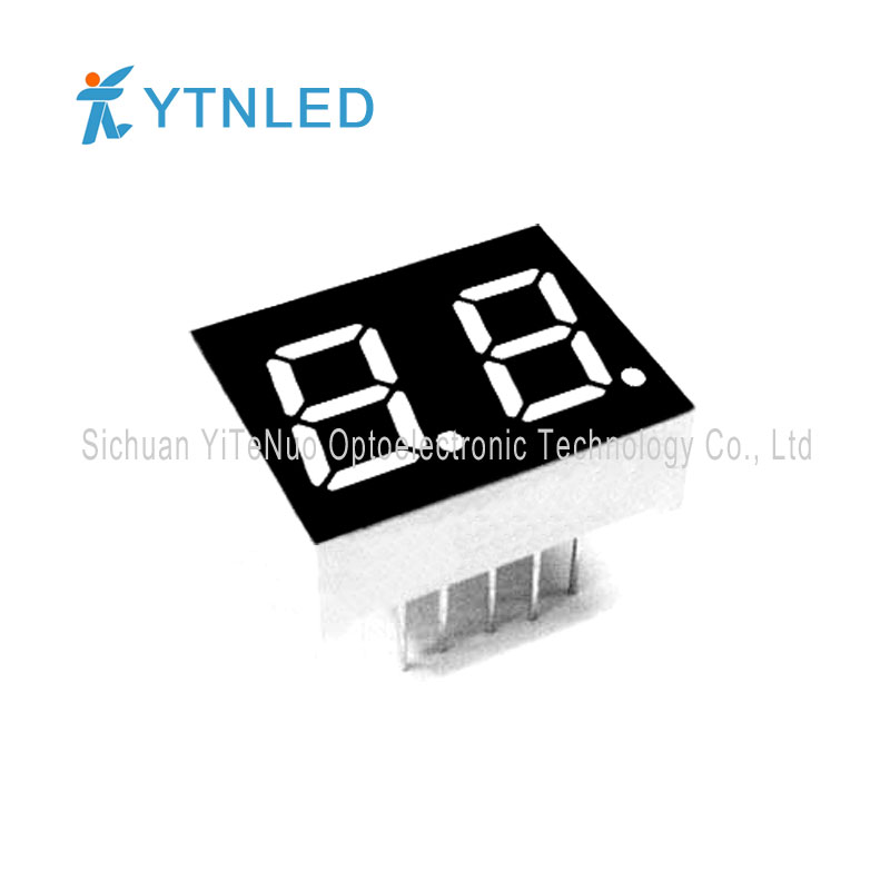 0.4 นิ้ว 2 หลักสีแดง 7 ส่วนจอแสดงผล LED, หลอดดิจิตอล