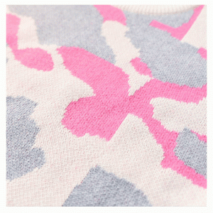 ผ้าขนสัตว์สไตล์เกาหลีผสมเสื้อถัก Jacquard หนาอบอุ่น