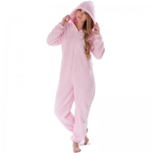 ชุดนอนสีชมพู Onesie สำหรับผู้ใหญ่