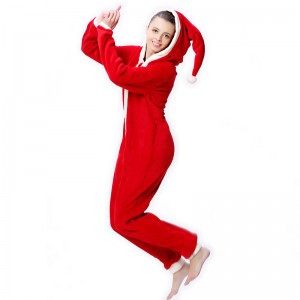 เครื่องแต่งกายคริสต์มาสคลุมขนแกะปะการัง Onesie