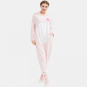 ชุดนอนผู้หญิง Onesie Cotton Jersey Embroidery