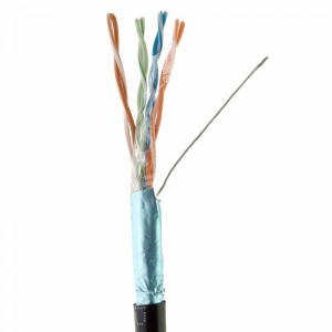 สายเคเบิลอีเธอร์เน็ต CAT5E สายเคเบิลหุ้มฉนวน (FTP) บูตแล้ว