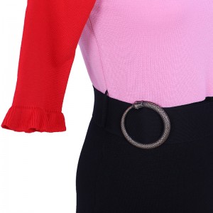 2018 ฤดูร้อนพระคอแขนสั้นผู้หญิงสองชิ้นชุดถักเสื้อกันหนาวชุด