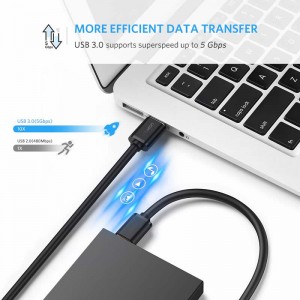 USB 3.0 A ไปยัง A สายเคเบิลชนิดชายกับชายสายเคเบิ้ลสำหรับการถ่ายโอนข้อมูลกล่องหุ้มฮาร์ดไดรฟ์