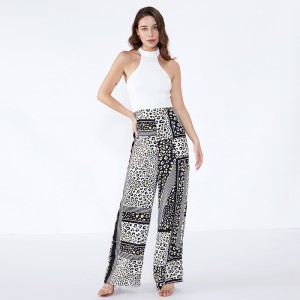 ผู้หญิงกางเกงลายจุดโมเดิร์นแบบสบาย ๆ ที่กำหนดเองกางเกงวัง