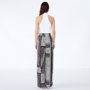 ผู้หญิงกางเกงลายจุดโมเดิร์นแบบสบาย ๆ ที่กำหนดเองกางเกงวัง