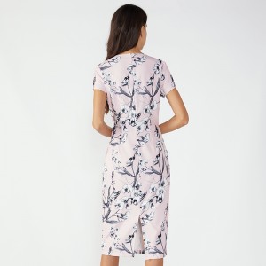 ชุดเดรสโพลีเอสเตอร์ไลคร่าสไตล์เกาหลีแบบยาว