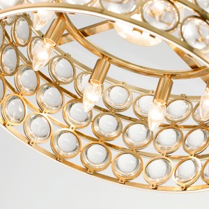 ใหม่นอร์ดิกที่ทันสมัยโลหะแก้วหรูหรา Home Hotel โคมระย้า Km2136