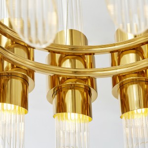 โมเดิร์นสร้างสรรค์หลอดแก้วห้องนั่งเล่นห้องนอนโคมระย้าโลหะ Km2129