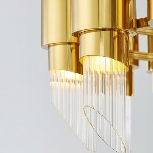 โมเดิร์นสร้างสรรค์หลอดแก้วห้องนั่งเล่นห้องนอนโคมระย้าโลหะ Km2129