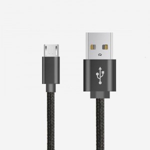 สายเคเบิลข้อมูล Micro to USB Nylon แบบถัก