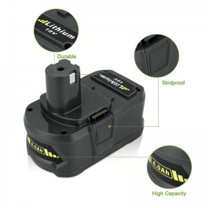 Li-ion 4000mAh 18V เปลี่ยนแบตเตอรี่สว่านไร้สายสำหรับ Ryobi P105, P106, P107, P108