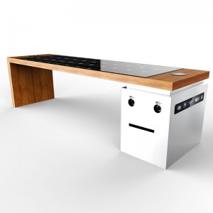 2019 การออกแบบที่ทันสมัยสมาร์ทพลังงานแสงอาทิตย์เฟอร์นิเจอร์กลางแจ้งสวนเปลือยม้านั่ง