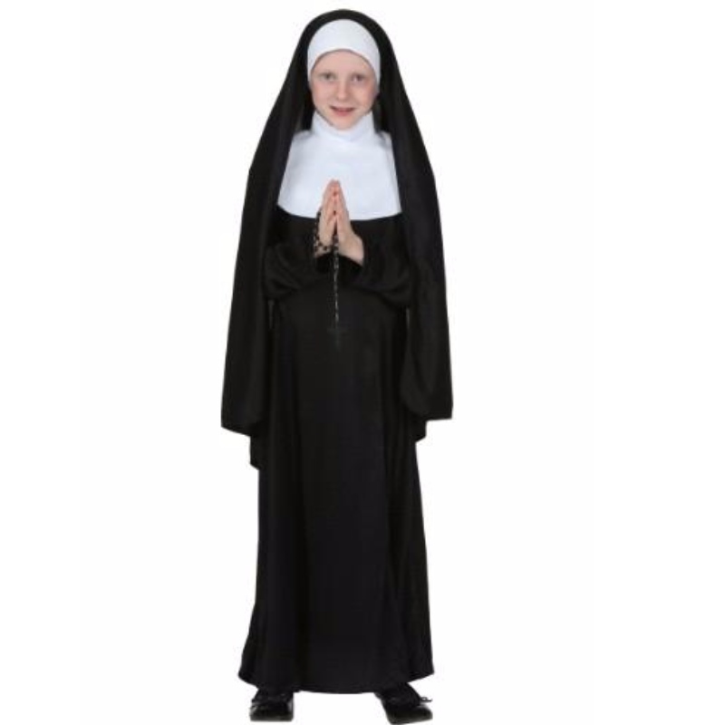 Black Teen Girl Halloween Halloween Fancy Dress เด็ก Nun Costume สำหรับปาร์ตี้ Girls 'เสื้อผ้า