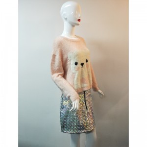 จัมเปอร์พิมพ์ลายหมีชมพู RLWS0017F