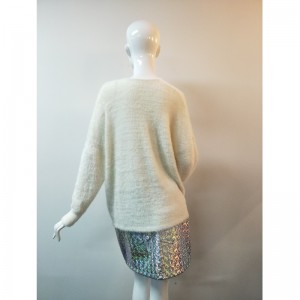 WHITE V-NECK SWEATER RLWS0025F
