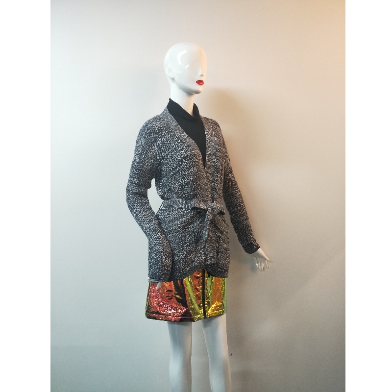 GREY BELT CARDIGAN SWEATER RLWS0031F