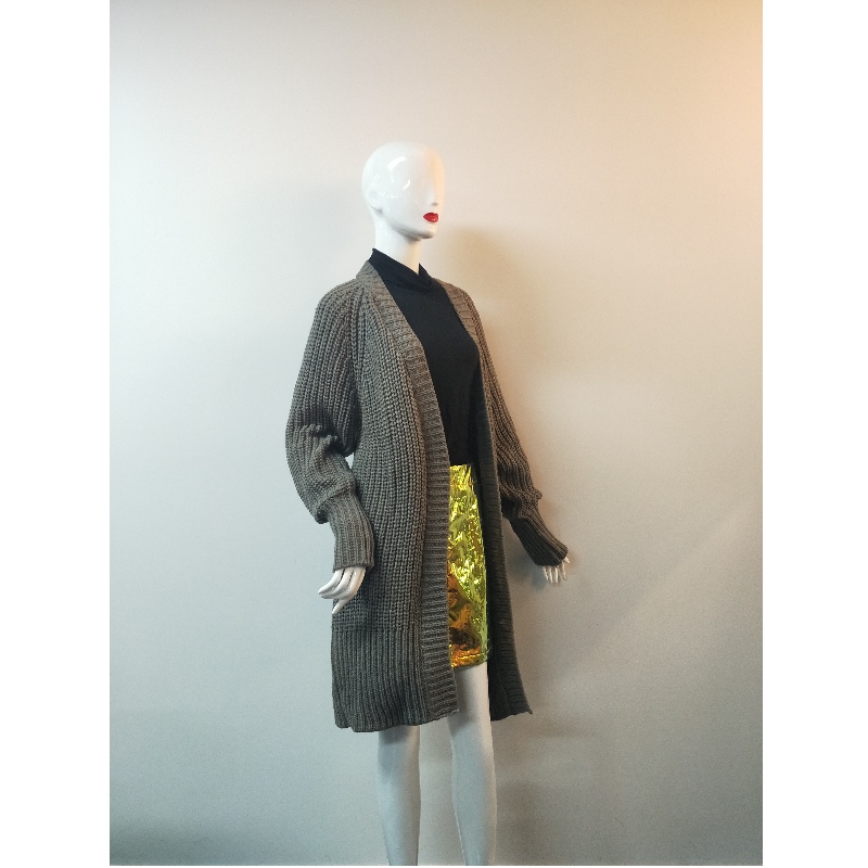 GREY CARDIGAN SWEATER RLWS0033F