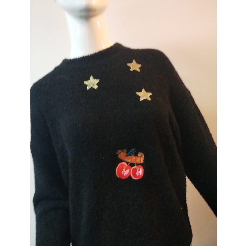 SWEATER BLACK PRINT รุ่น RLWS0076F