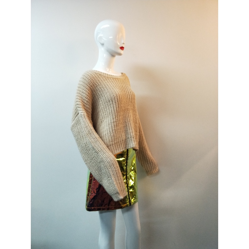 BROWN BOAT NECK SWEATER RLWS0079F