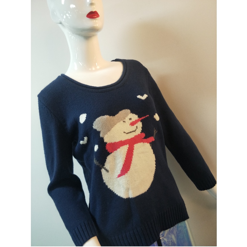 CARTOON NAVY CARTOON PRINT SLIT-SIDE SWEATER RLWS0088F