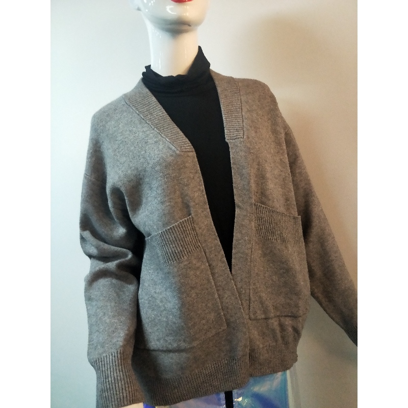 GREY CARDIGAN SWEATER RLWS0090F