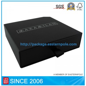 กล่องลิ้นชักกระดาษแข็งสีดำแข็ง
