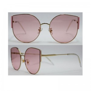 โลโก้ที่กำหนดเองขายส่งโลหะแว่นกันแดดผู้หญิงบิ๊กแมวตากรอบ